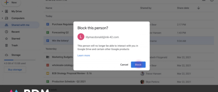 Google Drive : comment bloquer des utilisateurs ?