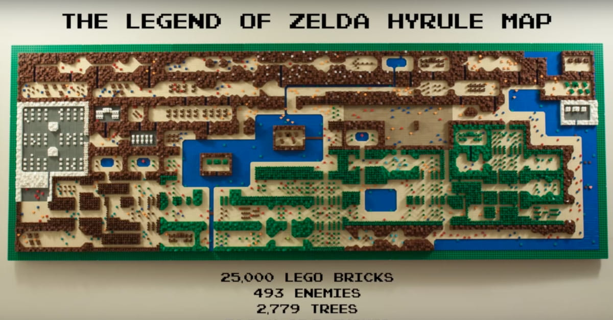 « The Legend Of Zelda » : il utilise 25 000 briques LEGO pour recréer la carte d’Hyrule 